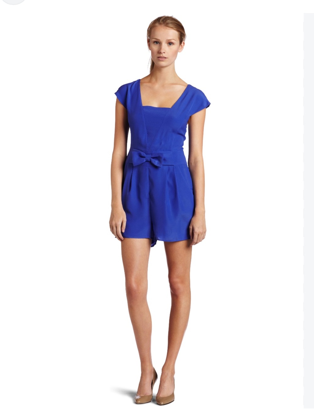Ted Baker Grethun Royal Blue Short Playsuit with Waist Bow